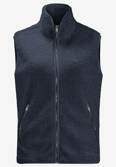Jack Wolfskin High Curl Fleece Gilet Womens Vest Night Blue