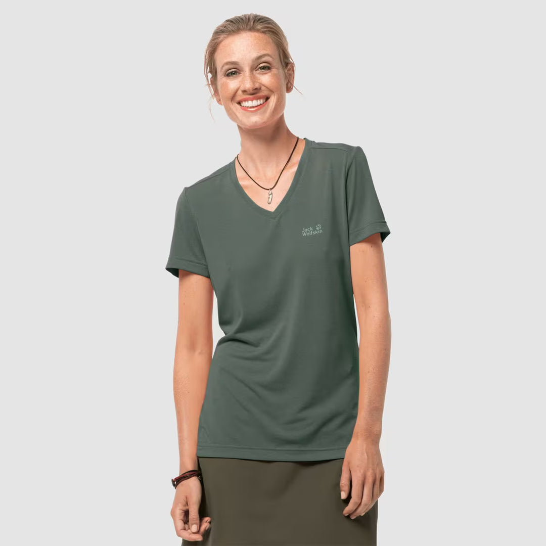 Jack Wolfskin Womens Crosstrail Tee Hedge Green