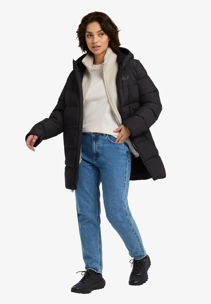 Jack Wolfskin Frozen Palace Long Jacket Womens RDS Black