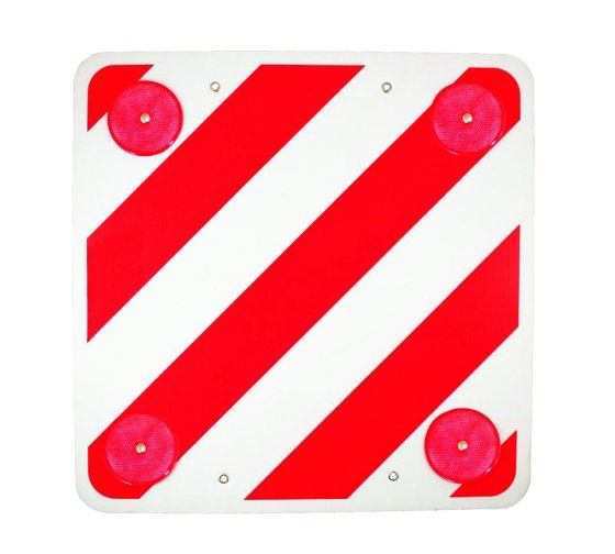 PVC Hazard Sign 50 x 50cm with Reflectors