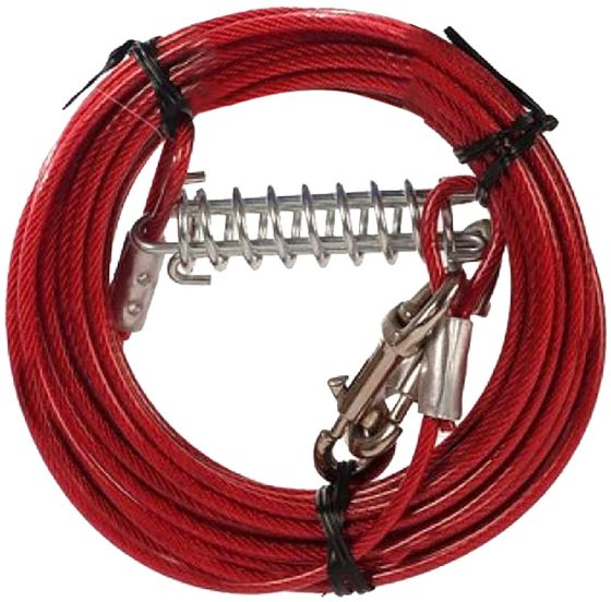 Pet Garden Tie Out Cable with Spring - 6 Metres