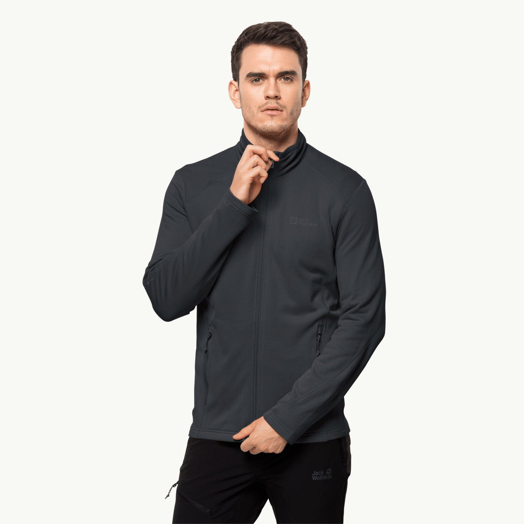 Jack Wolfskin Kolbenberg Full Zip Mens Fleece Jacket Phantom.