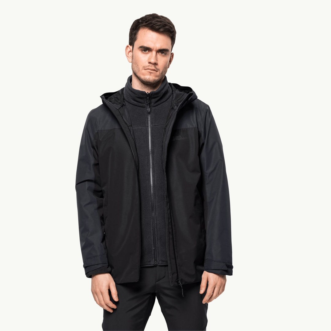 Jack Wolfskin Taubenberg 3 in 1 Jacket Mens Black