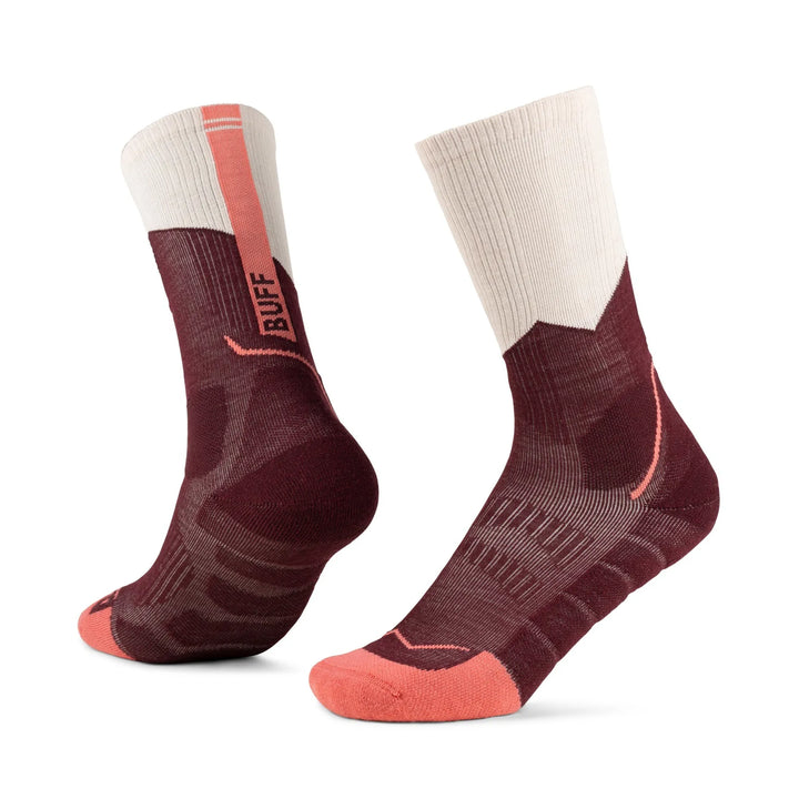 Buff Merino Midweight Crew Socks Wine