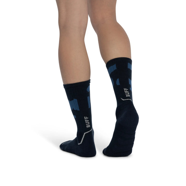 Buff Merino Midweight Crew Socks Blue