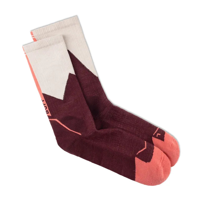 Buff Merino Midweight Crew Socks Wine