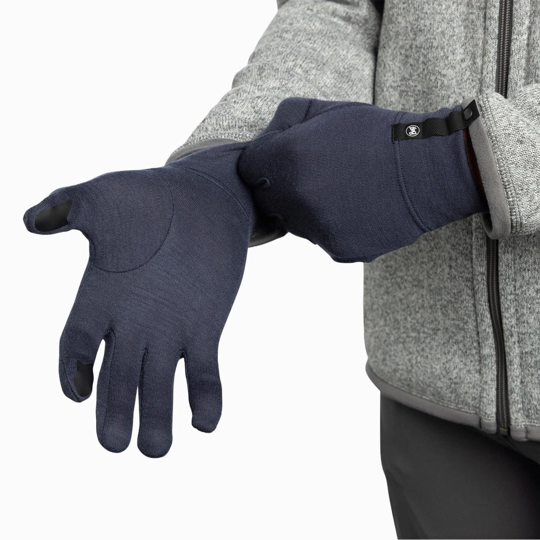 Buff Merino Midweight Gloves Night Blue