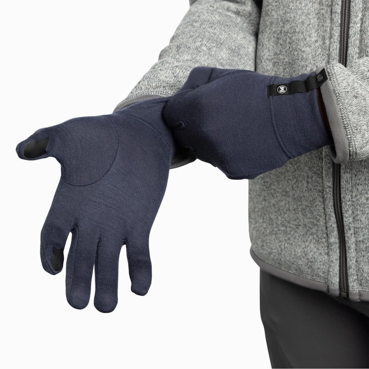 Buff Merino Midweight Gloves Night Blue