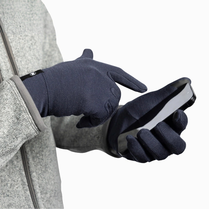 Buff Merino Midweight Gloves Night Blue