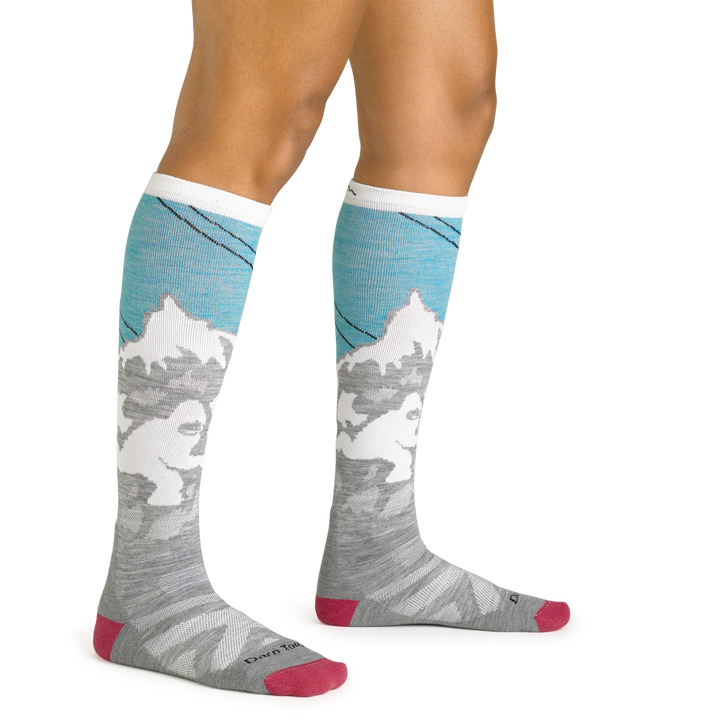 Darn Tough 1827 Yeti OTC Midweight Ski Socks Womens Aqua