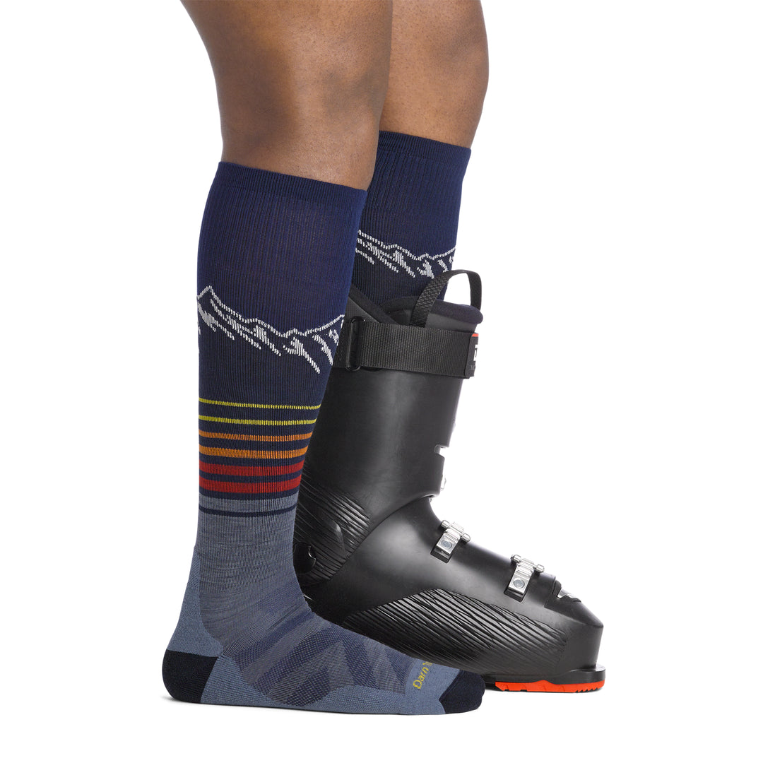 Darn Tough 8052 Steep Lines OTC Lightweight With Cushion Mens Ski Sock Eclipse