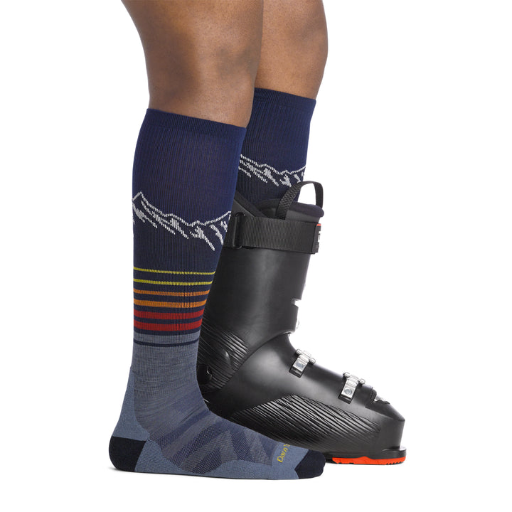 Darn Tough 8052 Steep Lines OTC Lightweight With Cushion Mens Ski Sock Eclipse