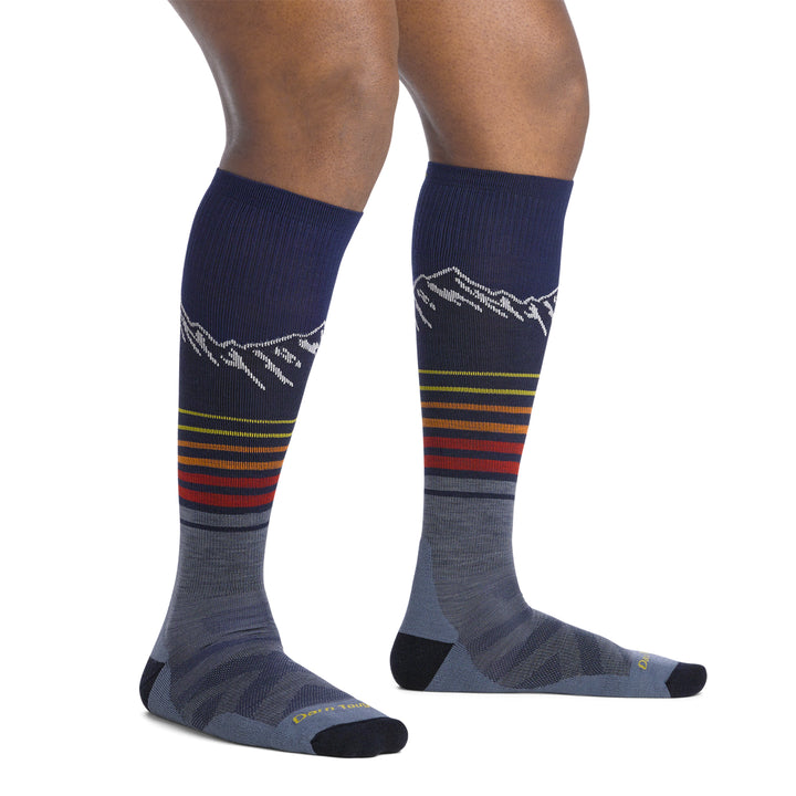 Darn Tough 8052 Steep Lines OTC Lightweight With Cushion Mens Ski Sock Eclipse