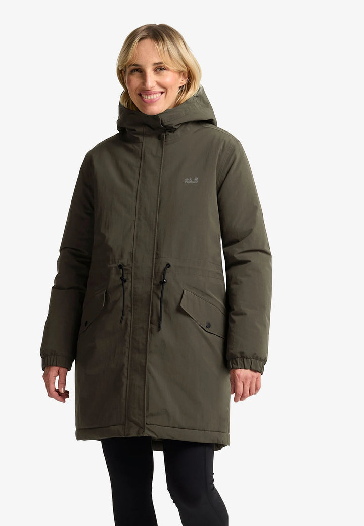 Jack Wolfskin Chilly Frost Parka Womens Obsidian Moss