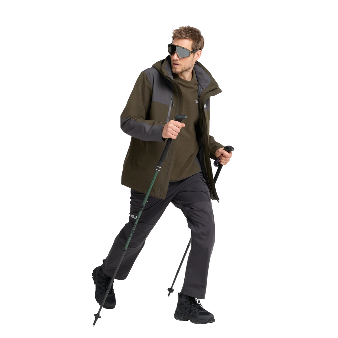 Jack Wolfskin Cold Ridge Crewneck Mens Obsidian Moss