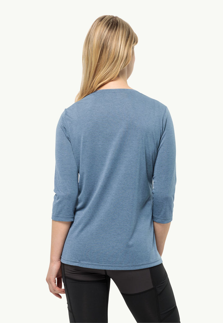 Jack Wolfskin Crosstrail 3/4 Sleeve Tee Womens Elemental Blue