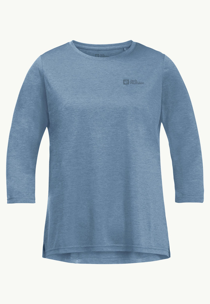 Jack Wolfskin Crosstrail 3/4 Sleeve Tee Womens Elemental Blue