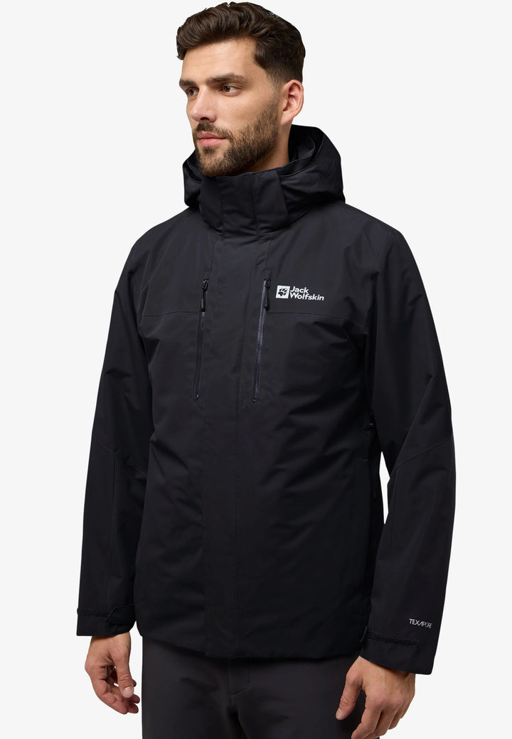 Jack Wolfskin Jasper 3 in 1 Jacket Mens Black