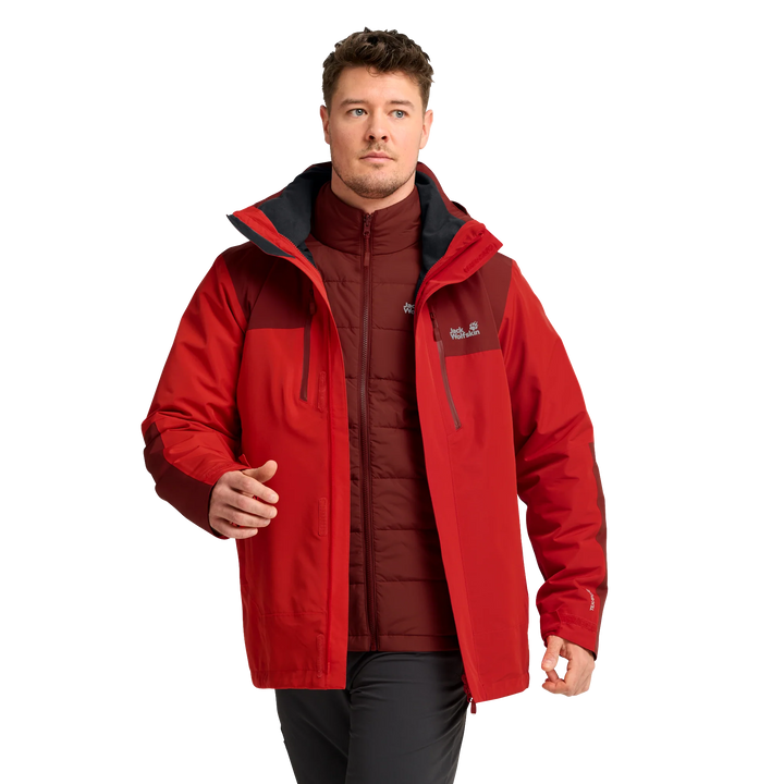 Jack Wolfskin Jasper Pro 3 In 1 Jacket Mens Siren Red