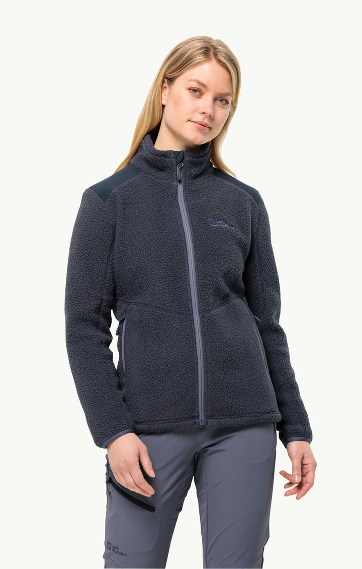 Jack Wolfskin Kammweg Pile Full Zip Fleece Womens Graphite