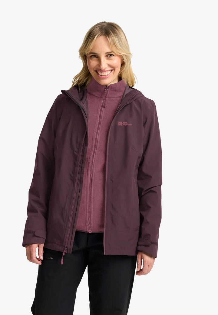 Jack Wolfskin Moonrise 3 in 1 Jacket Womens Amaranth