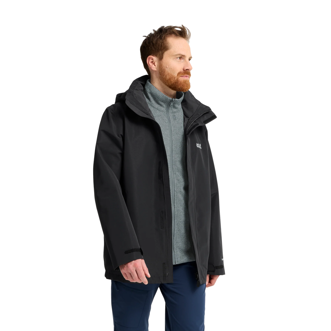 Jack Wolfskin Pinetrail 3 in 1 Jacket Mens Black