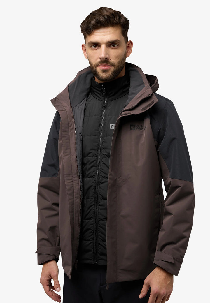Jack Wolfskin Romberg 3 in 1 Jacket Mens Peat