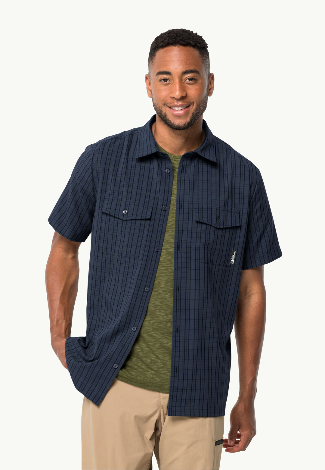 Jack Wolfskin Thompson Shirt Men Night Blue Checks