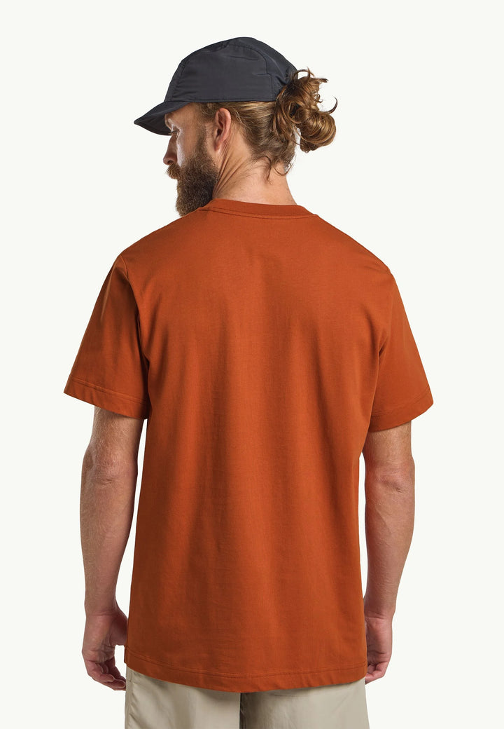 Jack Wolfskin Brand T-Shirt Mens Burnt Orange