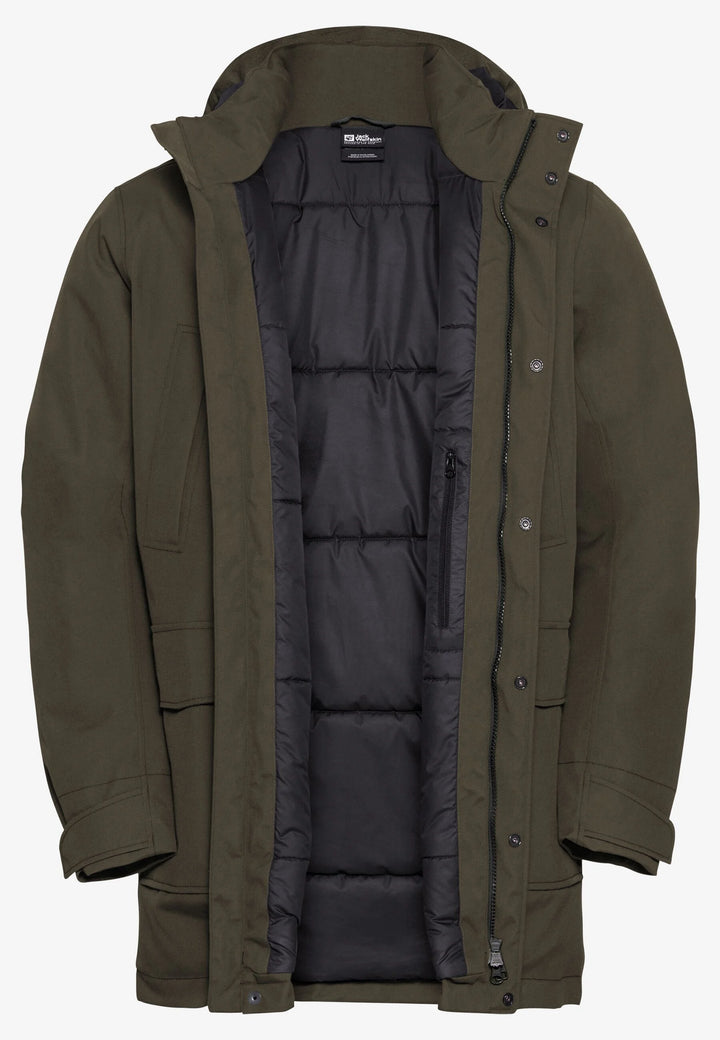 Jack Wolfskin Canyon Shield Parka Mens Obsidian Moss
