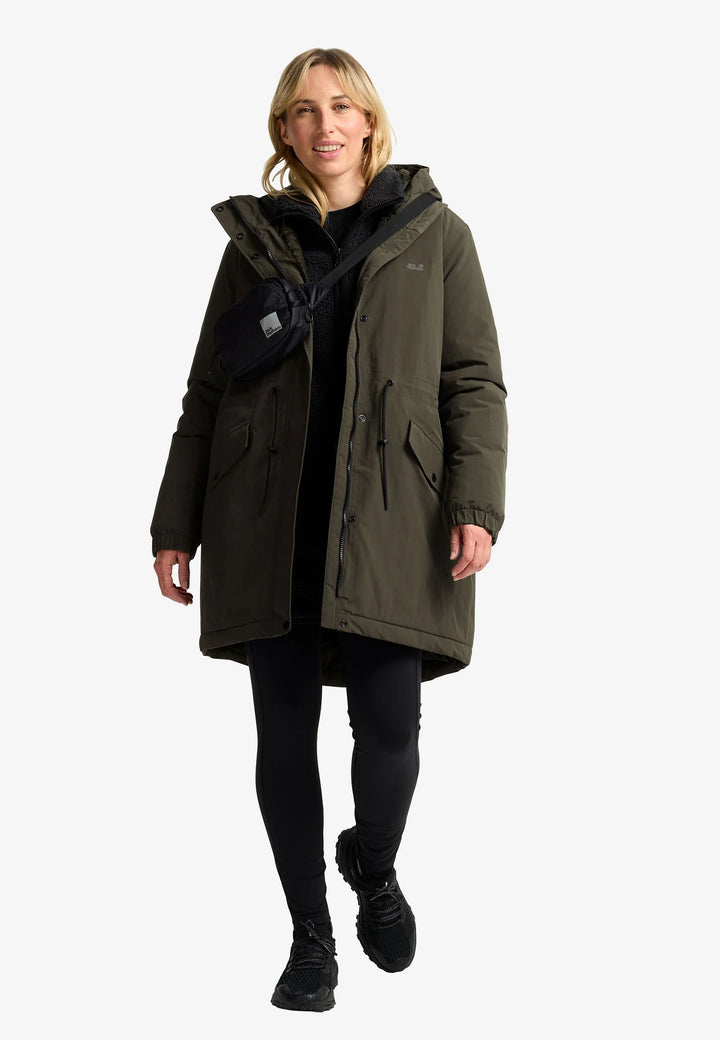 Jack Wolfskin Chilly Frost Parka Womens Obsidian Moss