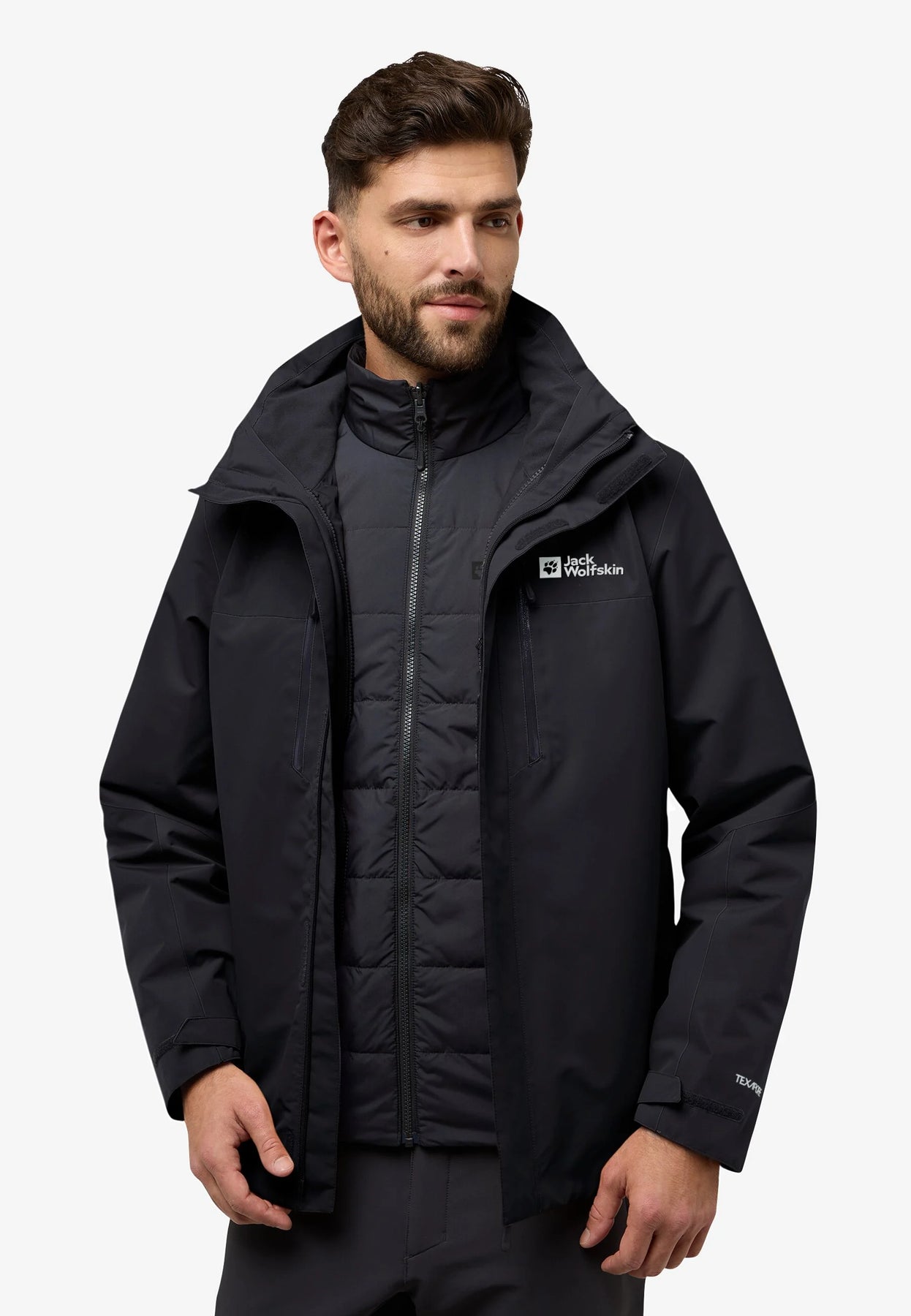 Jack Wolfskin ブラックダウンジャケット　Lサイズ Jack Wolfskin Jasper 3 in 1 Jacket Mens Black – BCH Camping & Leisure