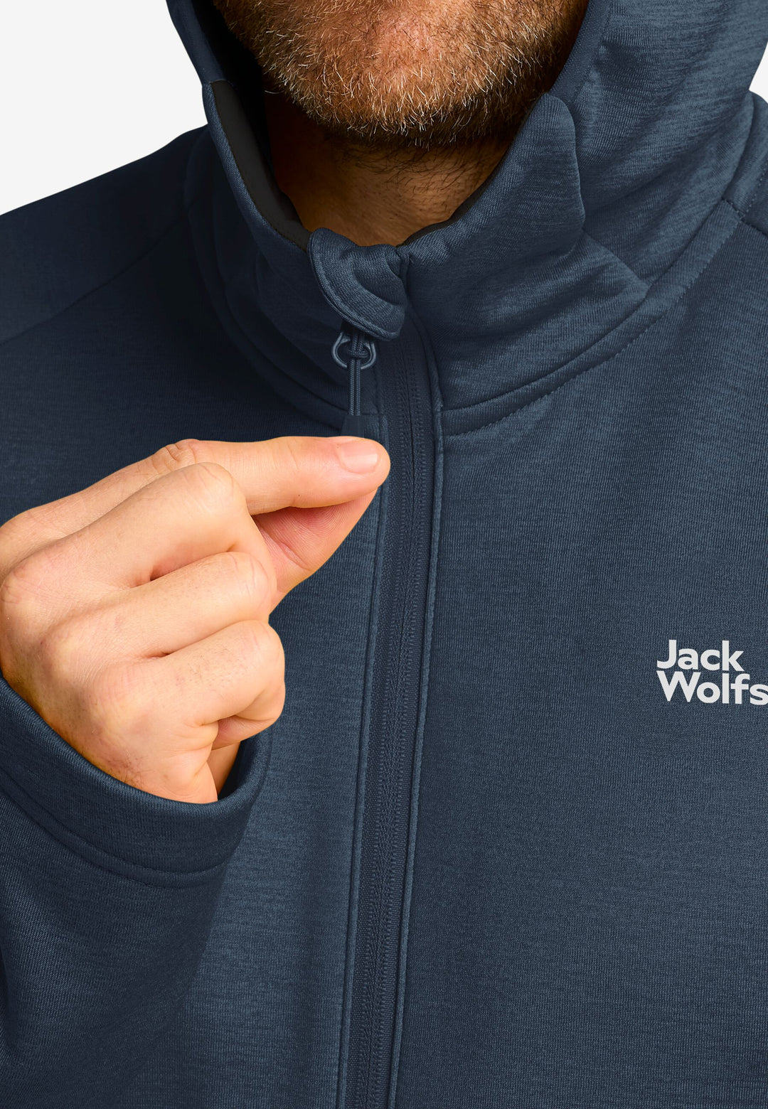 Jack Wolfskin Peak District Hooded Full Zip Mens Midnight