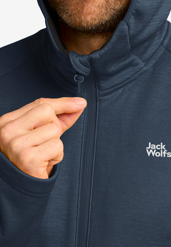 Jack Wolfskin Peak District Hooded Full Zip Mens Midnight