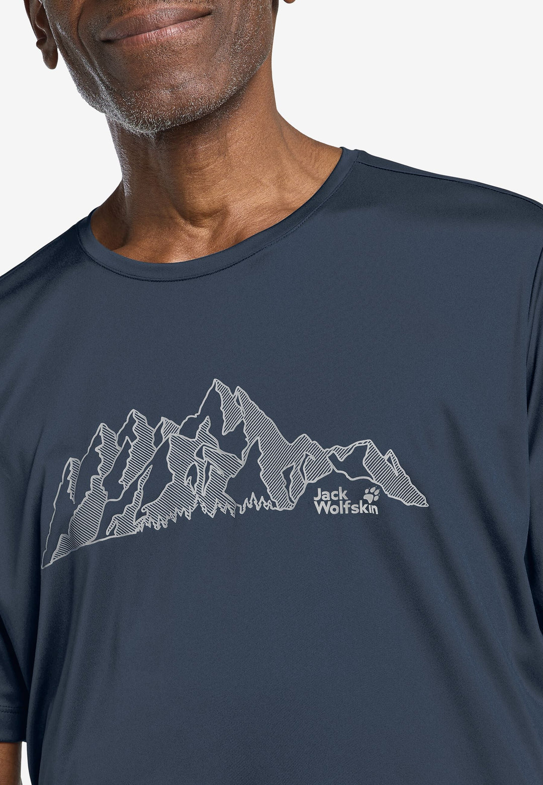 Jack Wolfskin Peak Graphic Tee Mens New Mountain Midnight Sky