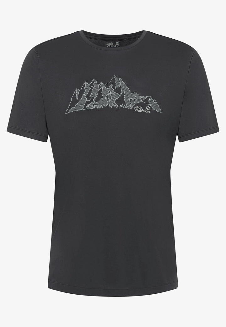 Jack Wolfskin Peak Graphic Tee Mens New Mountain Phantom