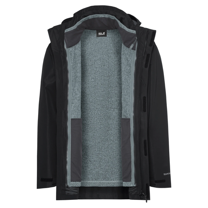 Jack Wolfskin Pinetrail 3 in 1 Jacket Mens Black