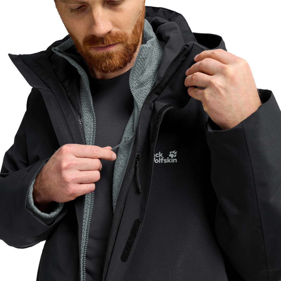 Jack Wolfskin Pinetrail 3 in 1 Jacket Mens Black