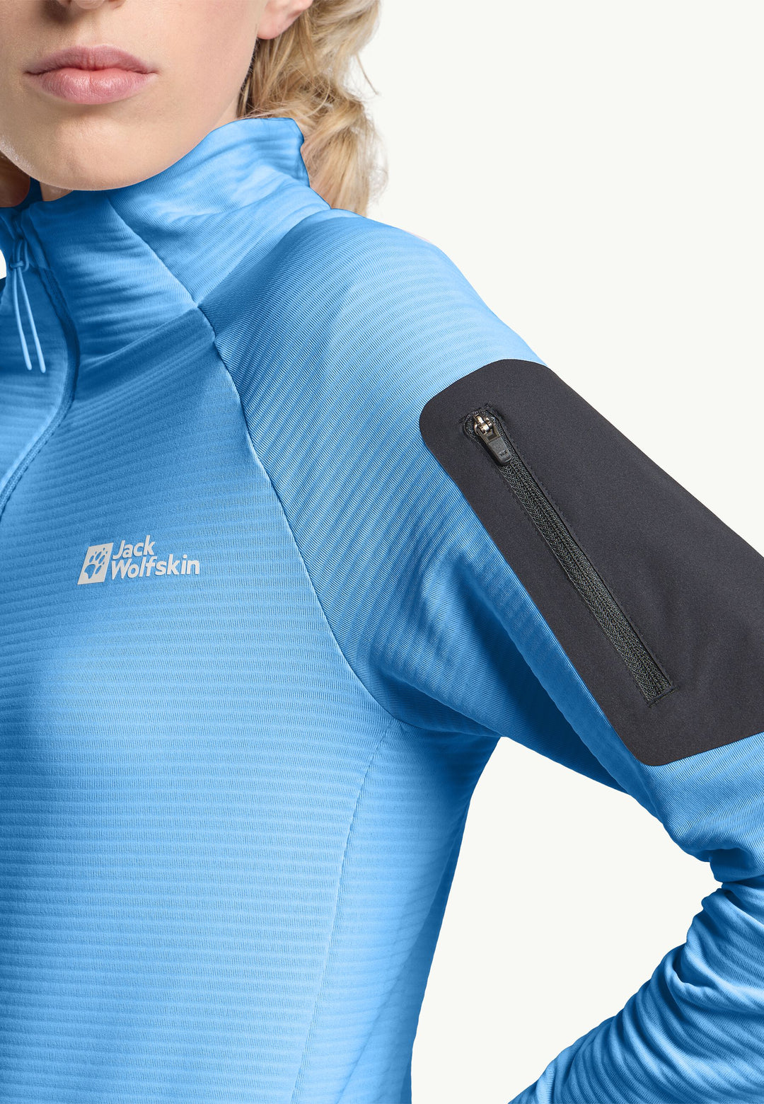 Jack Wolfskin Prelight Full Zip Fleece Womens Mid Blue