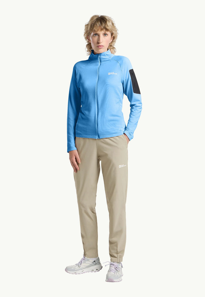 Jack Wolfskin Prelight Full Zip Fleece Womens Mid Blue