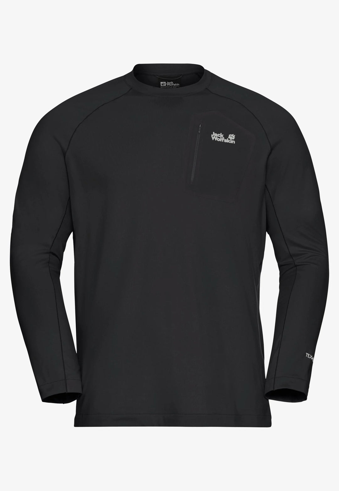 Jack Wolfskin Prelight Trail Crew Neck Fleece Top Mens Black