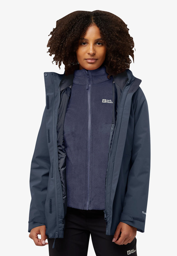 Jack Wolfskin Rotwand 3 in 1 Jacket Womens Midnight Sky