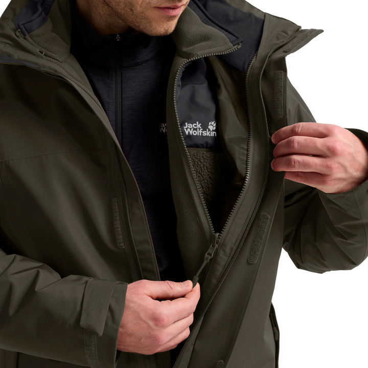 Jack Wolfskin Stonelite 3 in 1 Jacket Men Obsidian Moss