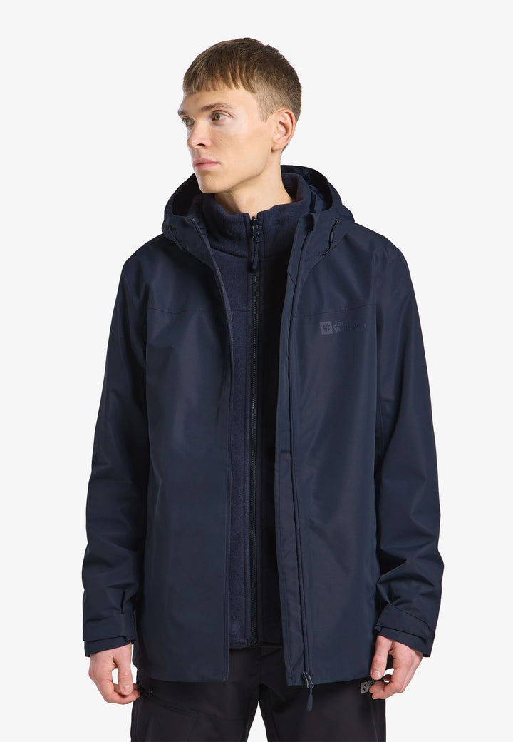 Jack Wolfskin Taubenberg 3 in 1 Jacket Mens Night Blue