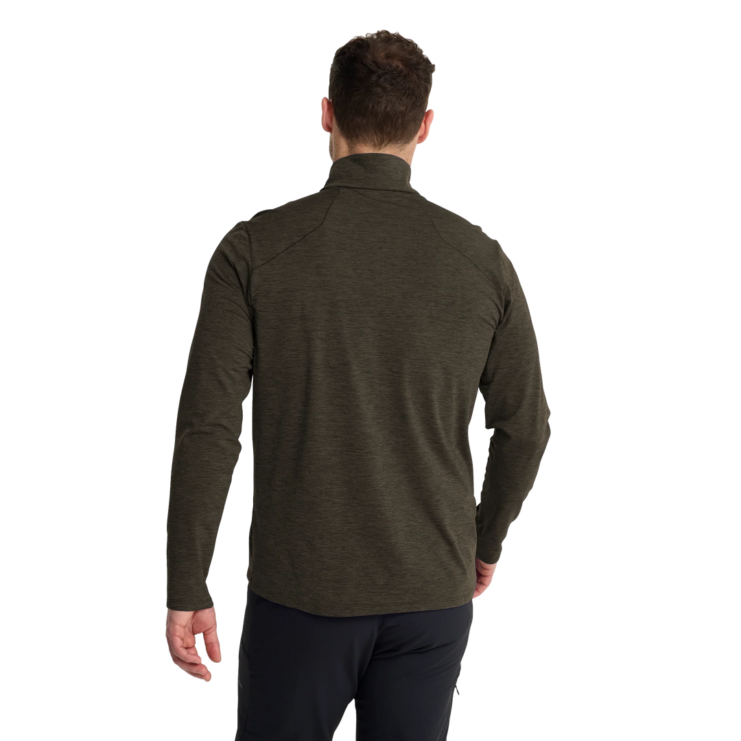Jack Wolfskin Trail Half Zip Long Sleeve Top Mens Obsidian Moss