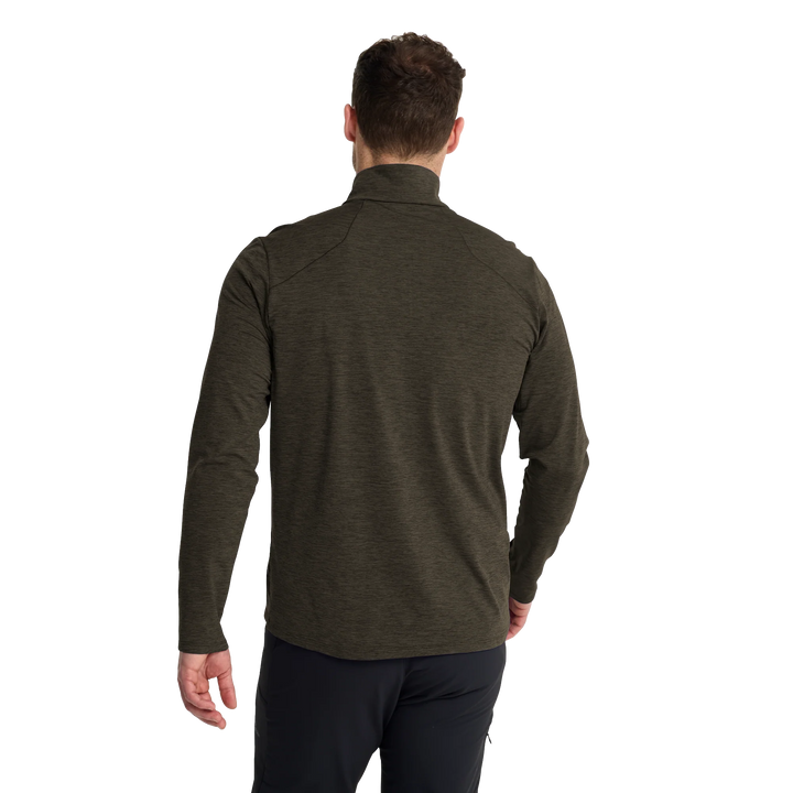Jack Wolfskin Trail Half Zip Long Sleeve Top Mens Obsidian Moss