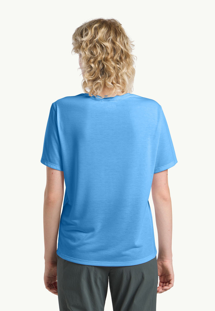 Jack Wolfskin Vonnan Short Sleeve Tee Womens Mid Blue
