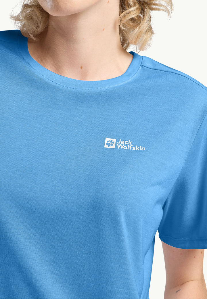 Jack Wolfskin Vonnan Short Sleeve Tee Womens Mid Blue