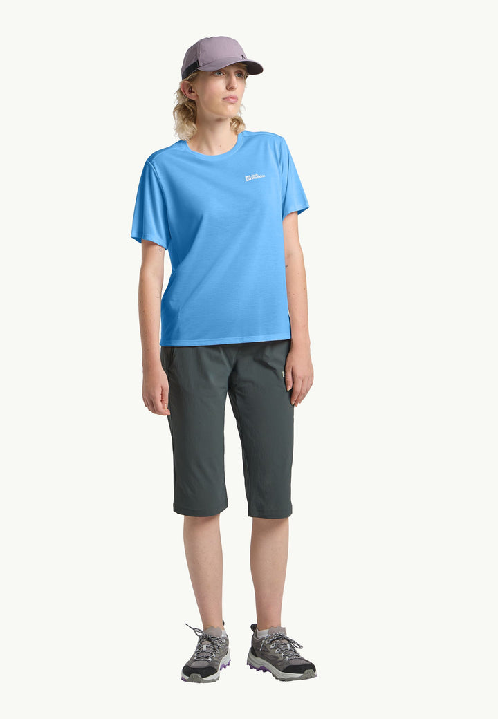 Jack Wolfskin Vonnan Short Sleeve Tee Womens Mid Blue
