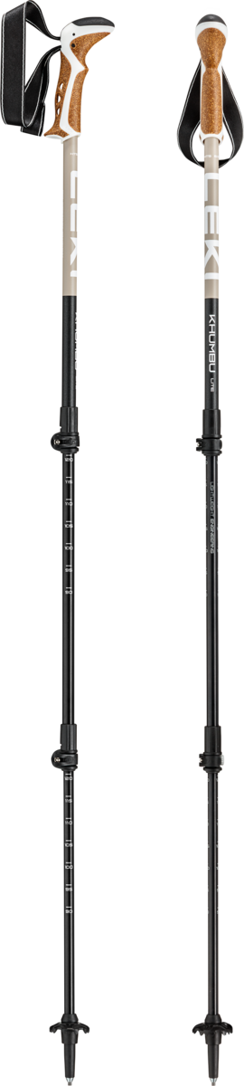 Leki Khumbu Lite Compact Trekking Poles Pale Clay Light Black White